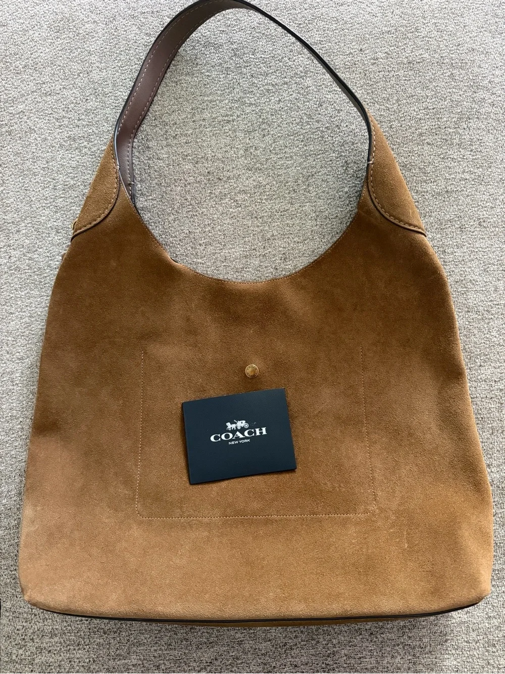 Coach New York Suede Shoulder Bag in Chestnut